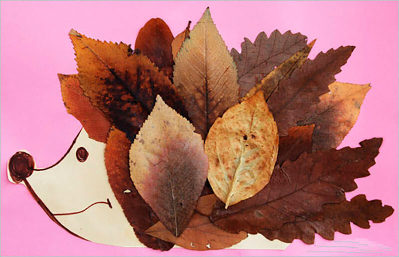 Аппликация «Ёжик» из осенних листьев мастер-класс