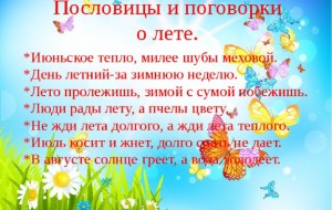 Пословицы и поговорки про лето